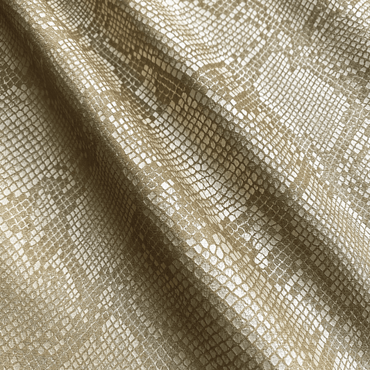 snake skin fabric in gold