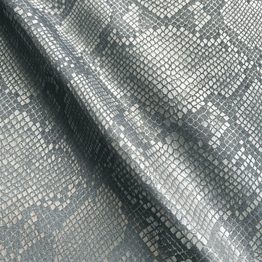 snake skin fabric in shiny blue