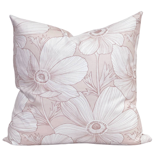 floral decorative throw pillow in pink