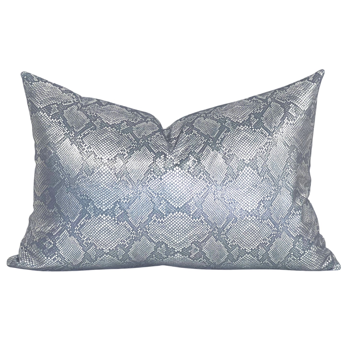 silver snake skin pillow