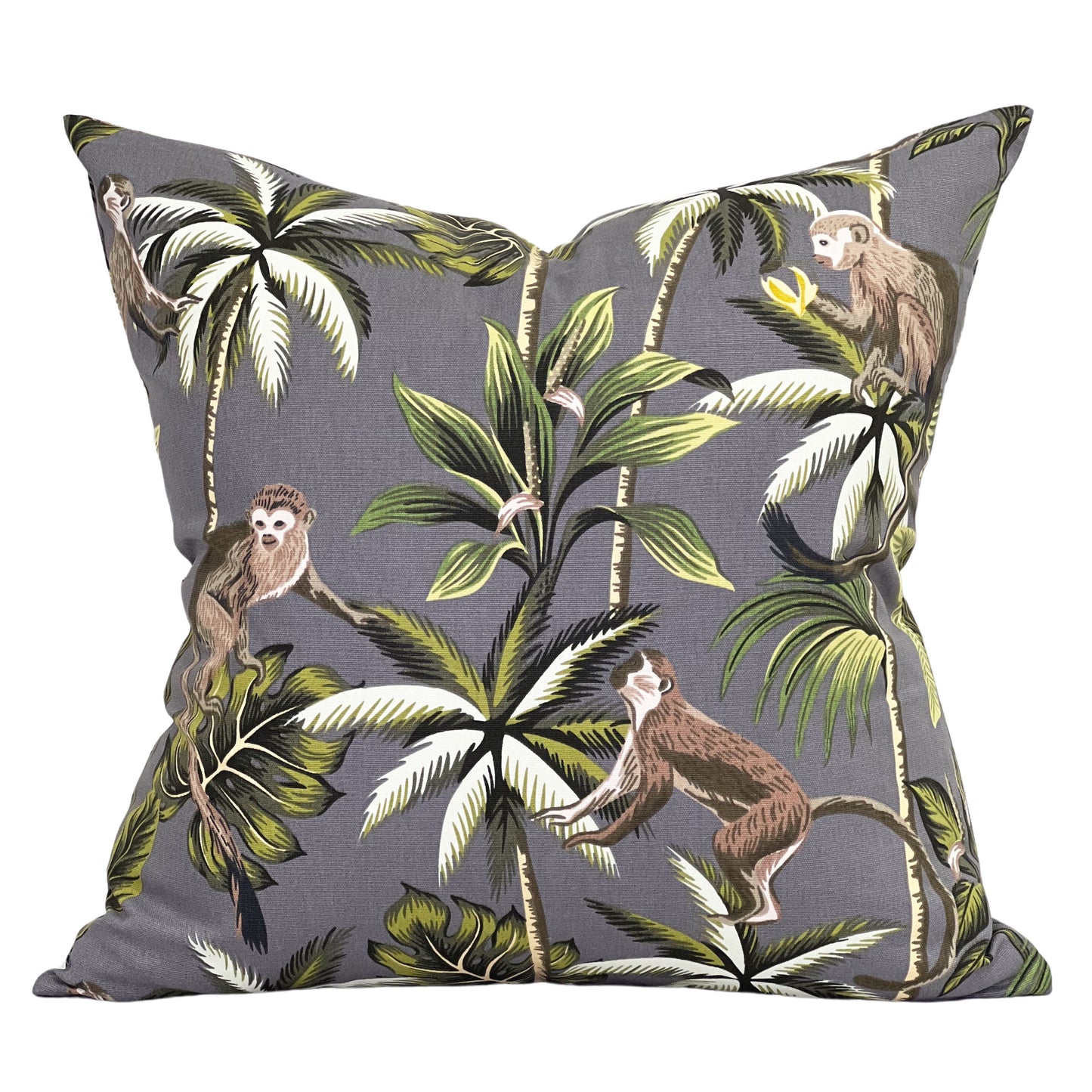 tropical jungle monkey animal printed toss pillow