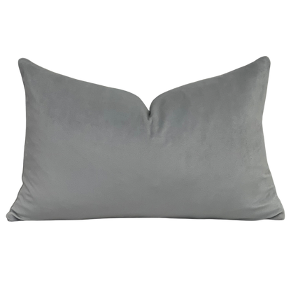 velvet indoor toss pillow in solid colour grey