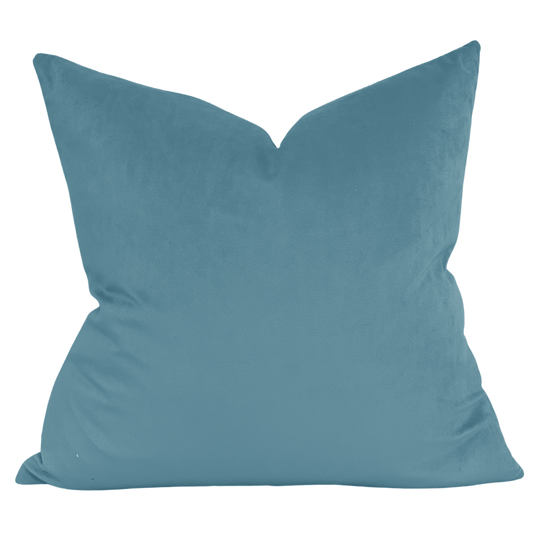 velvet indoor toss pillow in solid colour blue