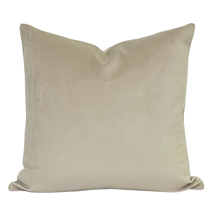 velvet indoor toss pillow in solid colour beige