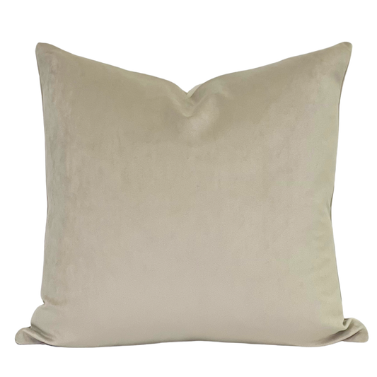 velvet indoor toss pillow in solid colour beige