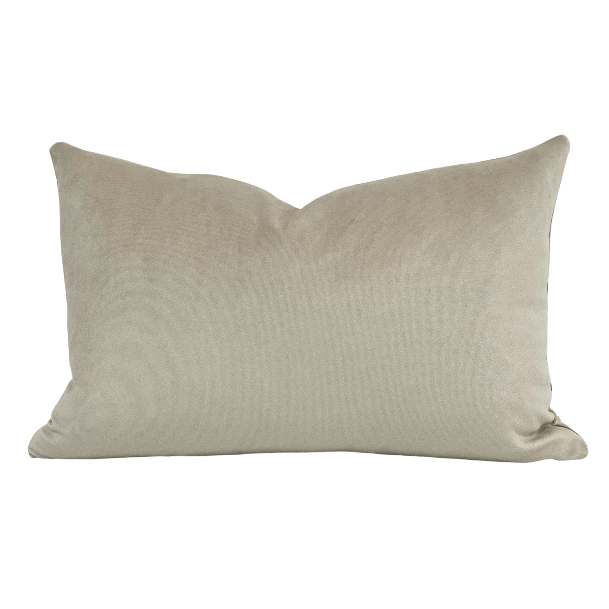 velvet indoor toss pillow in solid colour beige