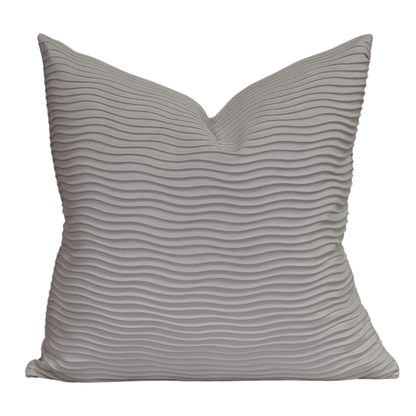 textured velvet pillow in grey