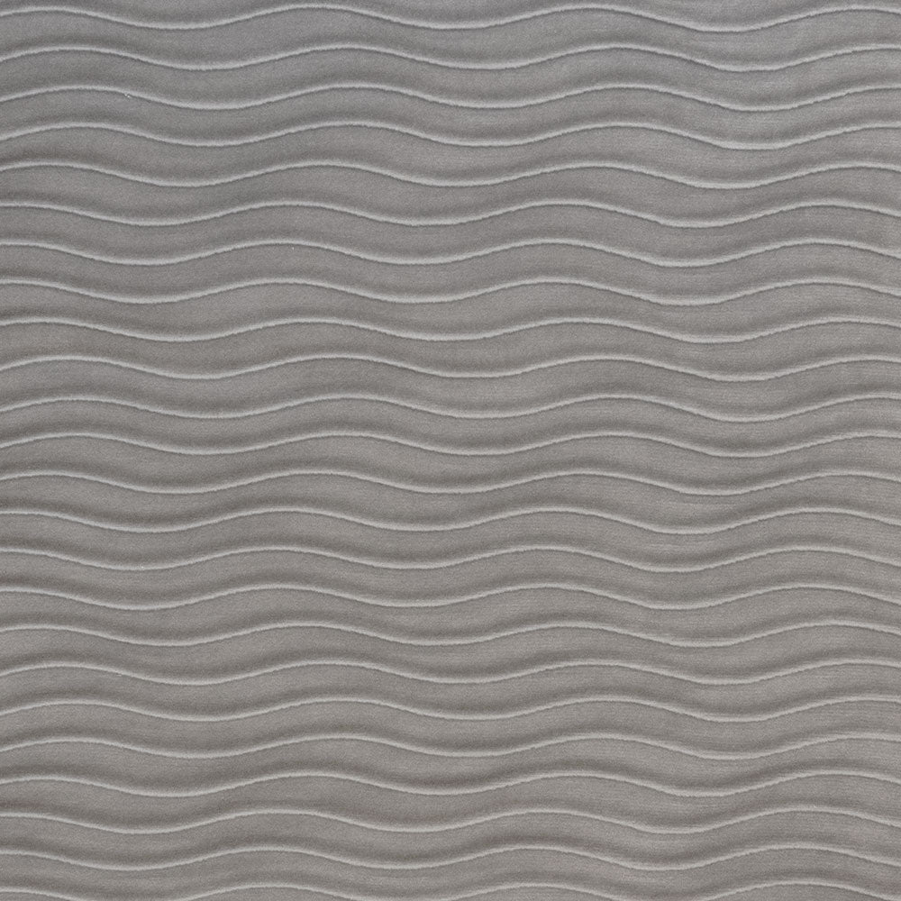 mini pleated velvet wave pattern upholstery fabric in grey smoke