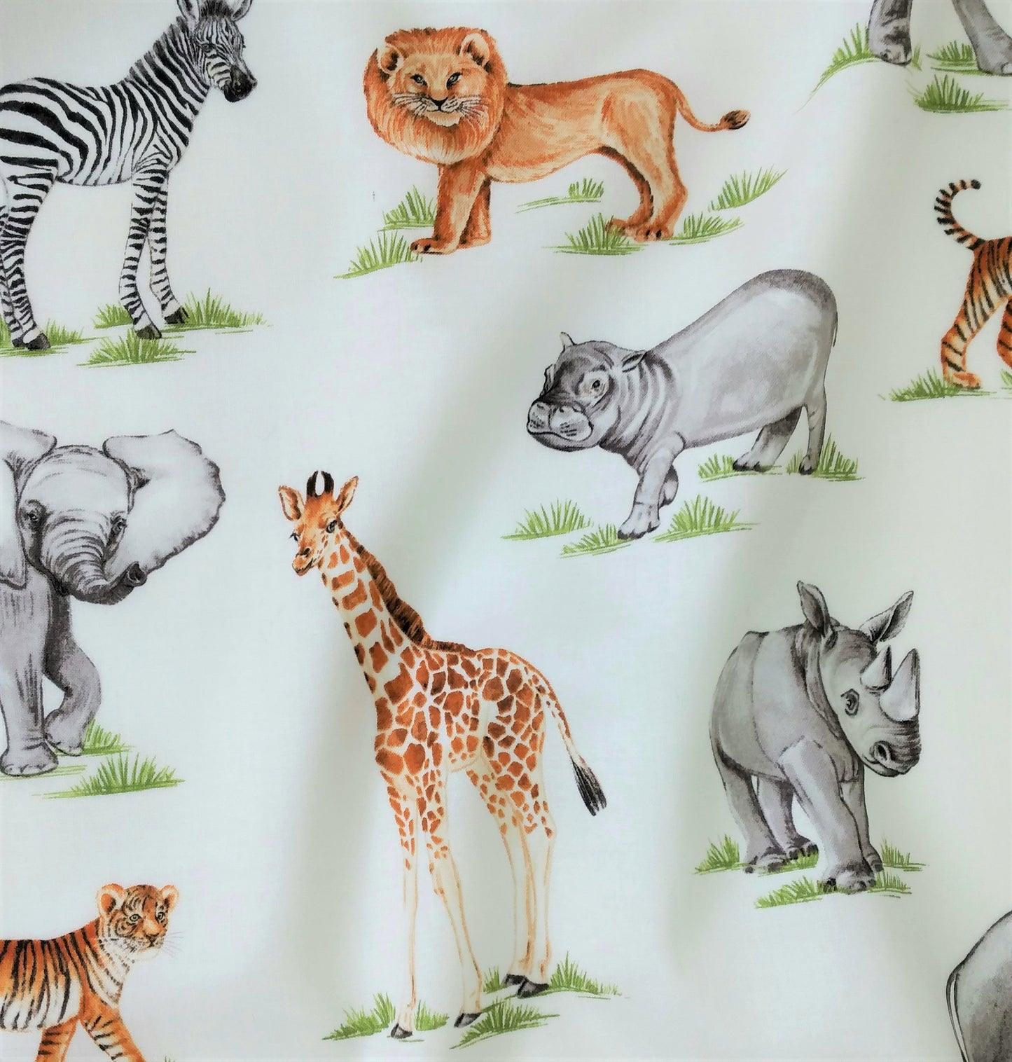 Baby Safari White Background by Northcott 1/2yd Cuts