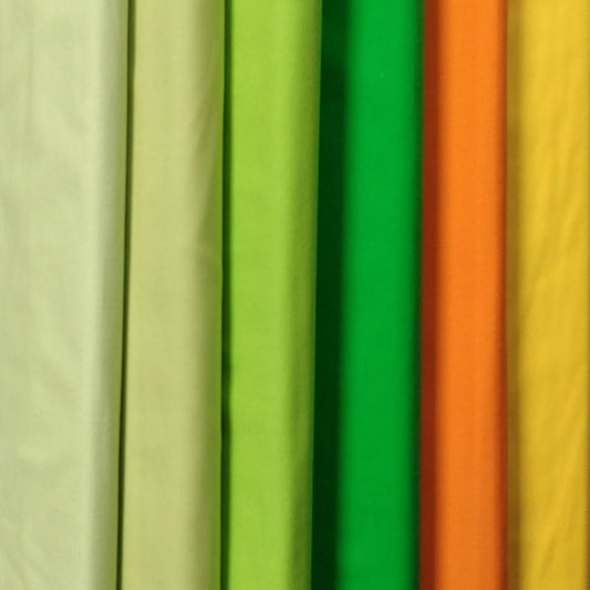 Colorworks Premium Solids by Northcott Various Colours - Green/Orange 1/2yd Cuts