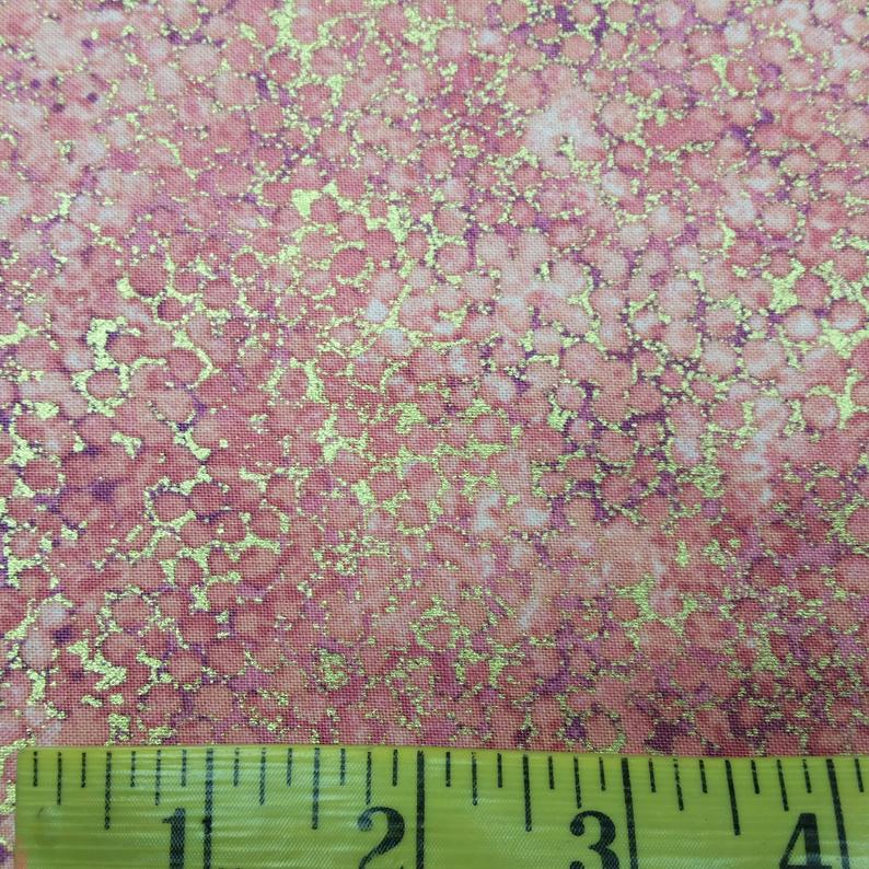 New Shimmer - Light Coral Metallic by Northcott 1/2yd Cuts