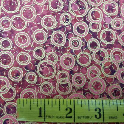 New Shimmer - Metallic Rings by Northcott 1/2yd Cuts