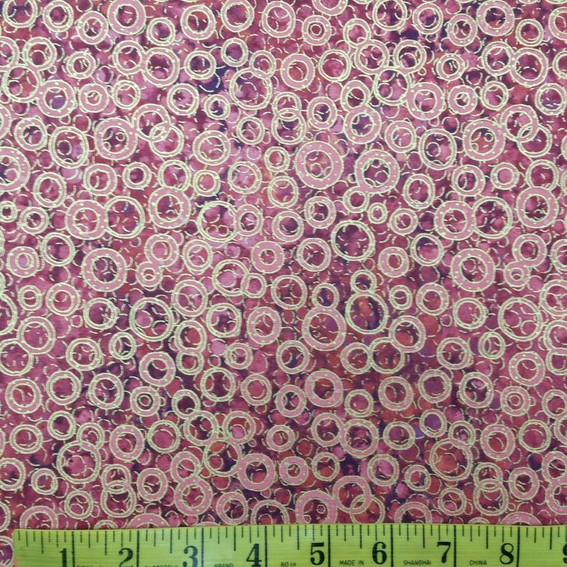 New Shimmer - Metallic Rings by Northcott 1/2yd Cuts