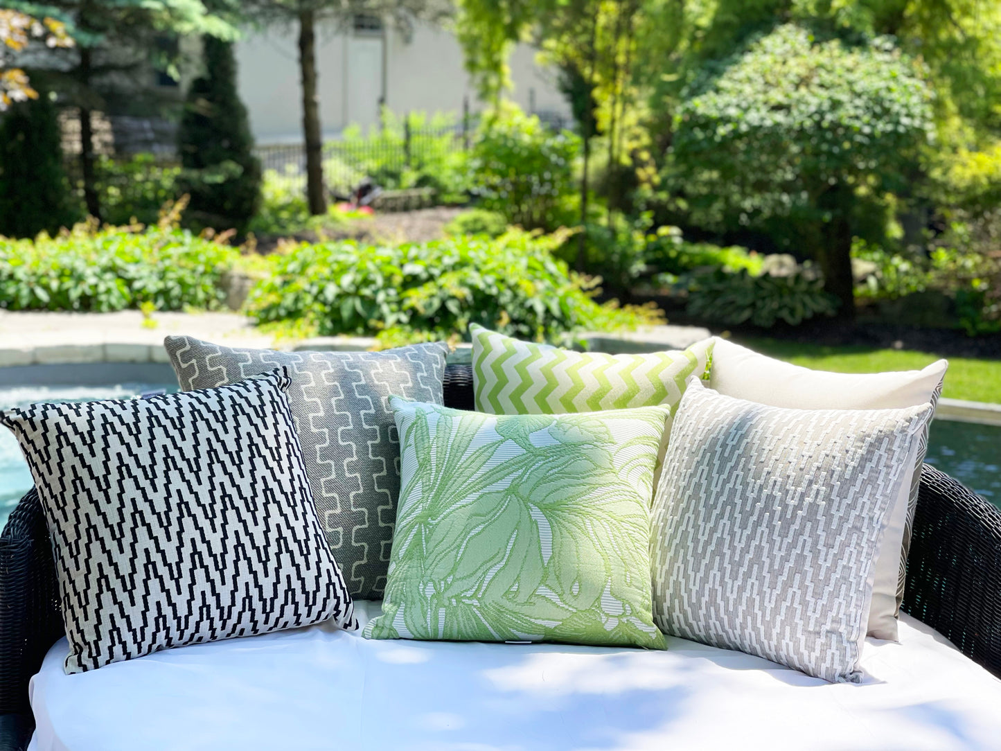 Sunbrella® Orbit Pillow Cover in Avocado