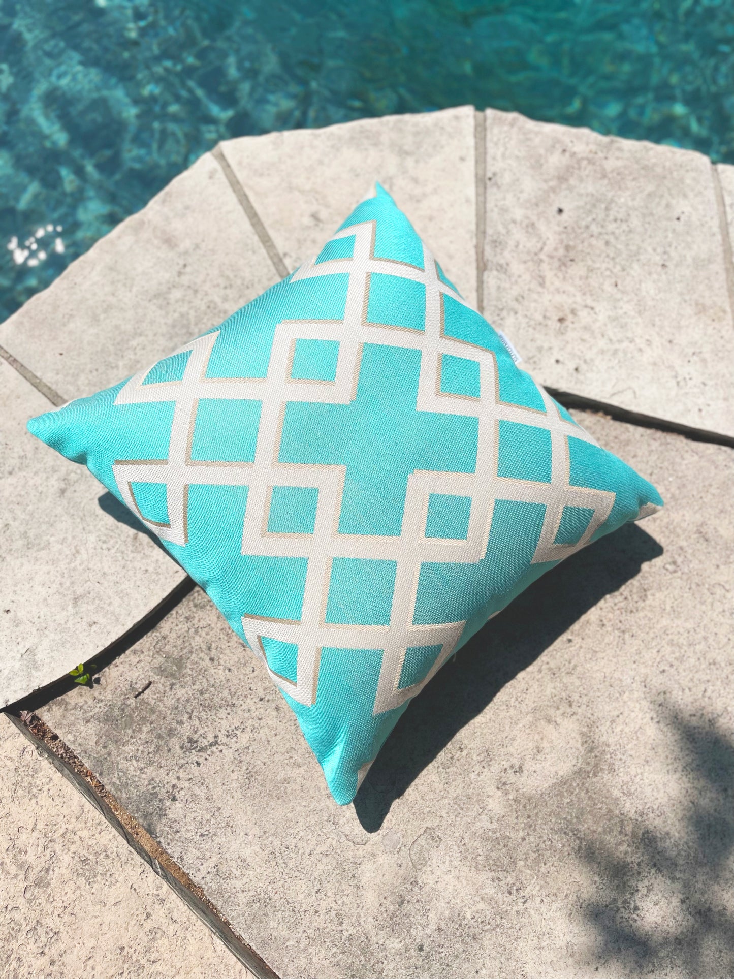 Sunbrella® Trellis Pillow Cover in Cypress