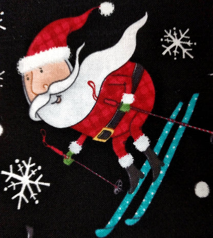 Extreme Santa - Santa Toss Black by Northcott Fabrics 1/2yd Cuts 2 Coordinating Fabrics