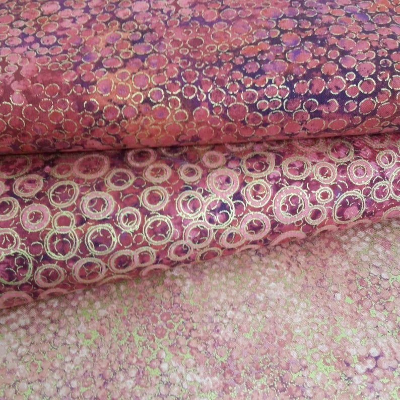 New Shimmer - Light Coral Metallic by Northcott 1/2yd Cuts