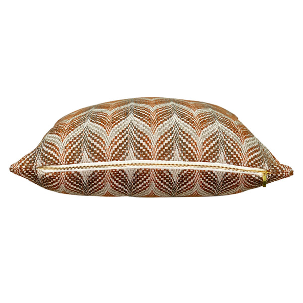 Peacock Pillow Cover in Russet